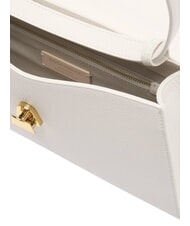 COCCINELLE DEW Mittelgro&szlig;e Umh&auml;ngetasche aus geh&auml;mmertem Leder Wei&szlig; - Damentaschen - 5