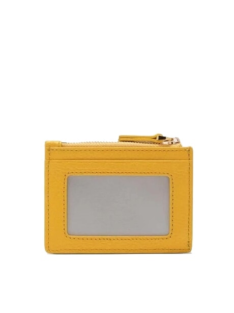DEW Kartenetui aus Leder mit M&uuml;nzfach sonnig - Brieftaschen Damen
