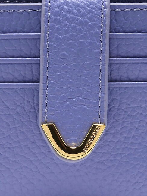 DEW Kartenetui aus Leder mit M&uuml;nzfach Blau - Brieftaschen Damen