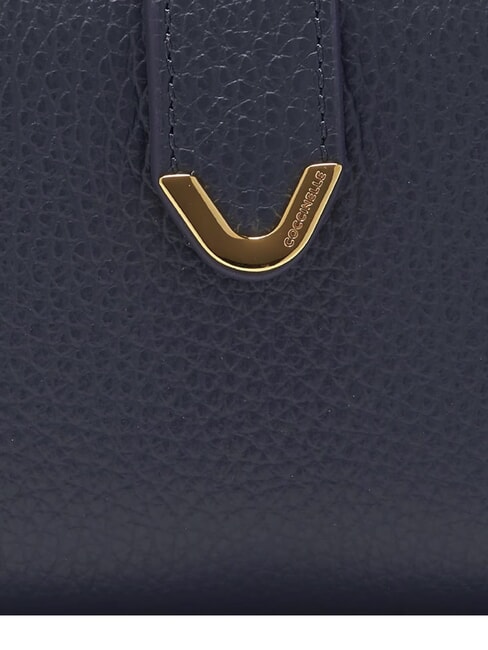 DEW Mittelgro&szlig;e Brieftasche aus geh&auml;mmertem Leder Mitternachtsblau - Brieftaschen Damen