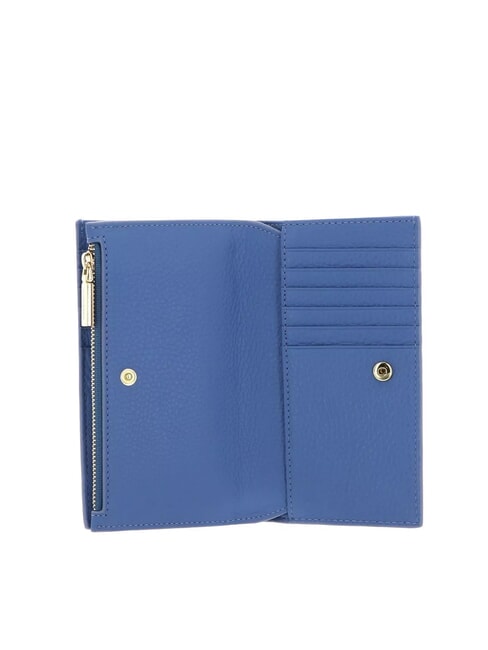 METALLIC SOFT Mittelgro&szlig;e Brieftasche aus geh&auml;mmertem Leder Blau - Brieftaschen Damen