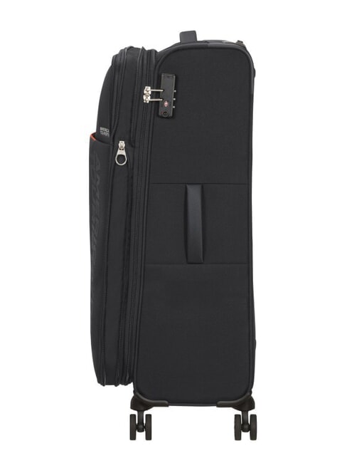 FUN CRUISE Gro&szlig;er erweiterbarer Trolley SCHWARZ ROT - Halbharte Trolleys