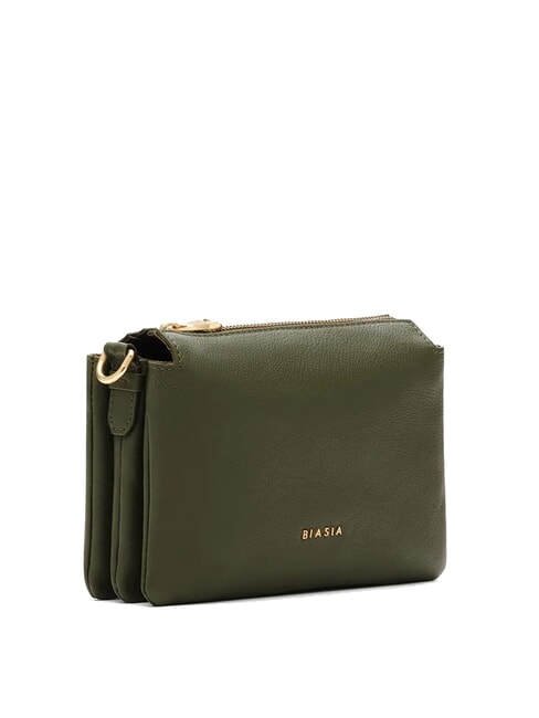 FEATHER SMALL Kleine Umh&auml;ngetasche aus Leder Moos - Damentaschen