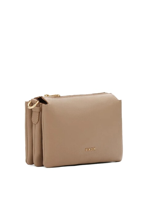 FEATHER SMALL Kleine Umh&auml;ngetasche aus Leder taupe - Damentaschen