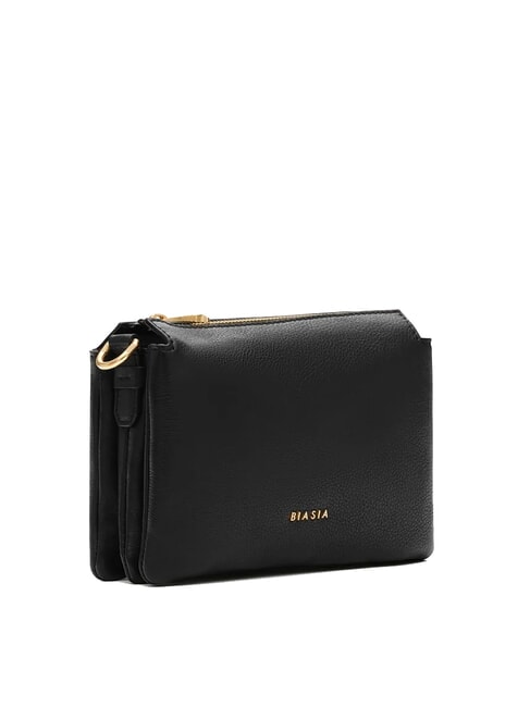 FEATHER SMALL Kleine Umh&auml;ngetasche aus Leder Schwarz - Damentaschen