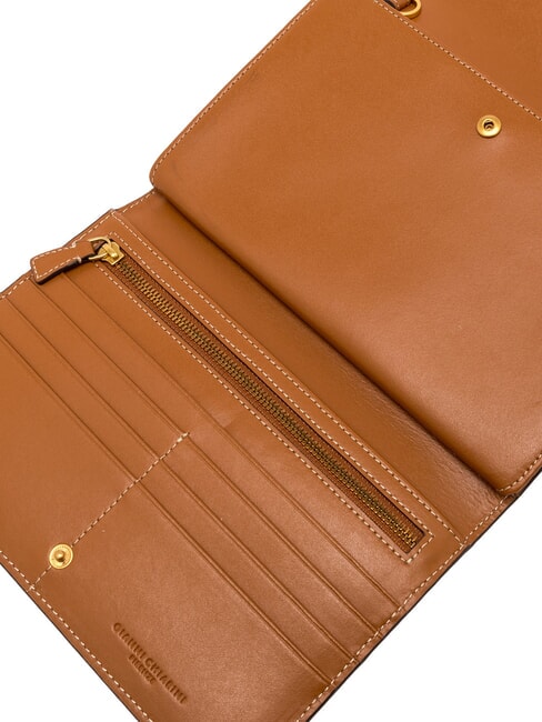 ISA Clutch / Geldb&ouml;rse mit Schultergurt Koralle - Damentaschen