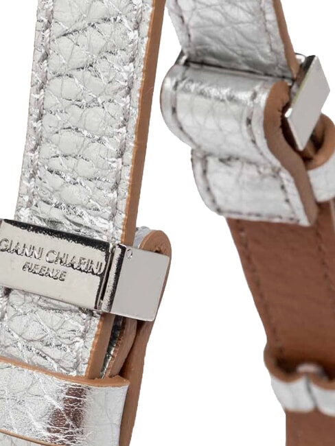 PENELOPE Umh&auml;ngetasche aus Leder silber-karamell - Damentaschen