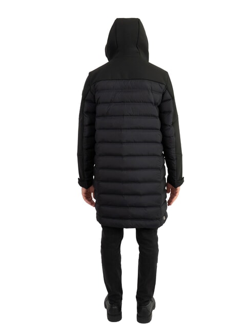 NEWWARRIOR Lange Daunenjacke aus zwei Materialien Schwarz - Daunenjacken f&uuml;r Herren