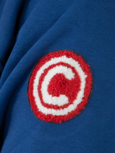 MODISH Sweatshirt mit Rundhalsausschnitt und Aufn&auml;her Bluejeans - Sweatshirts Herren