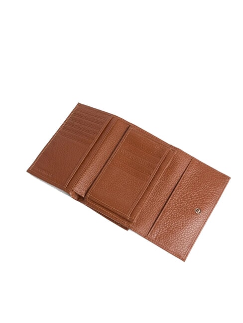 METALLIC SOFT Bifold-Brieftasche aus geh&auml;mmertem Leder Cognac - Brieftaschen Damen