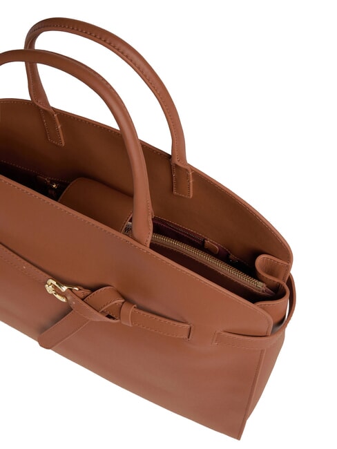 SABINE Lederhandtasche mit Schultergurt Cognac - Damentaschen