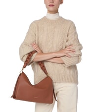 COCCINELLE BOHEME Handtasche, mit Schultergurt, aus Leder Cognac/Noir - Damentaschen - 4