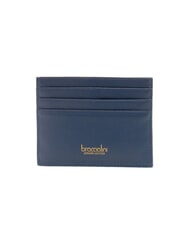 BRACCIALINI BASIC Flaches Kartenetui aus Leder Blau - Brieftaschen Damen - 2