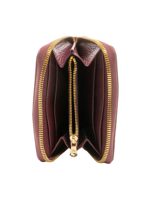 BASIC Kleine Lederbrieftasche mit Rundum-Rei&szlig;verschluss Burgund - Brieftaschen Damen