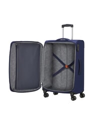 AMERICAN TOURISTER BLAZING RIDE Set bestehend aus 3 Trolleys + Reisetasche + 2 Rucks&auml;cken + 2 Kosmetikkoffern marineblau/orange - Trolleyset - 3
