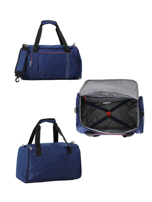 BLAZING RIDE Set bestehend aus 3 Trolleys + Reisetasche + 2 Rucks&auml;cken + 2 Kosmetikkoffern marineblau/orange - Trolleyset