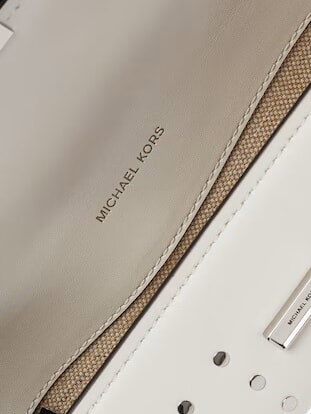 LUDLOW Kleine Schultertasche aus Leder optisches Wei&szlig; - Damentaschen