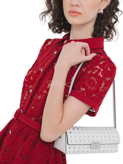 LUDLOW Kleine Schultertasche aus Leder optisches Wei&szlig; - Damentaschen