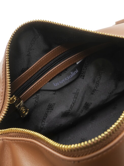 GRETA Umh&auml;ngetasche aus Leder mit Schultergurt braun - Damentaschen