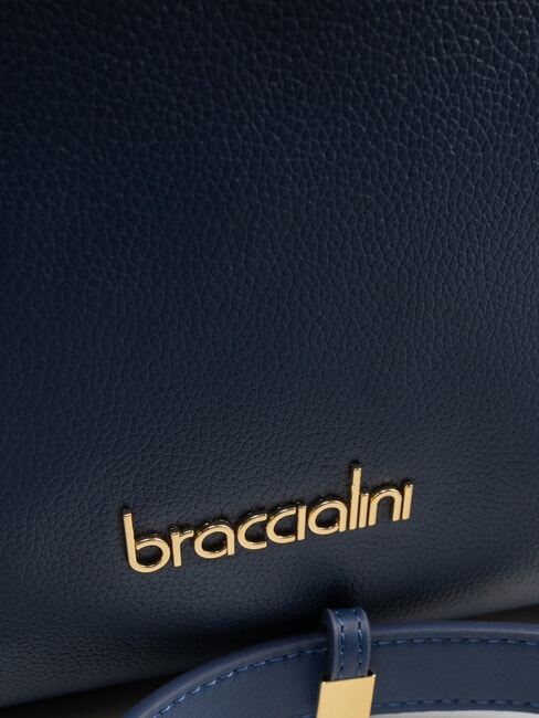 GRETA Umh&auml;ngetasche aus Leder mit Schultergurt Blau - Damentaschen