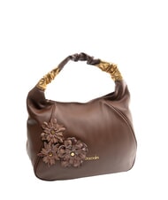 BRACCIALINI SARA Hobo-Schultertasche aus Leder mit Blumen braun - Damentaschen - 2