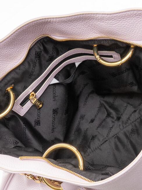 NORA Handtasche aus geh&auml;mmertem Leder lila - Damentaschen