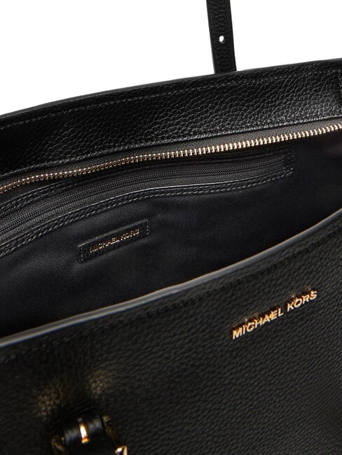 QUINN Mittelgro&szlig;e Einkaufstasche aus Leder Schwarz - Damentaschen