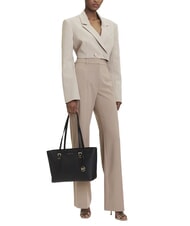 MICHAEL KORS QUINN Mittelgro&szlig;e Einkaufstasche aus Leder Schwarz - Damentaschen - 6