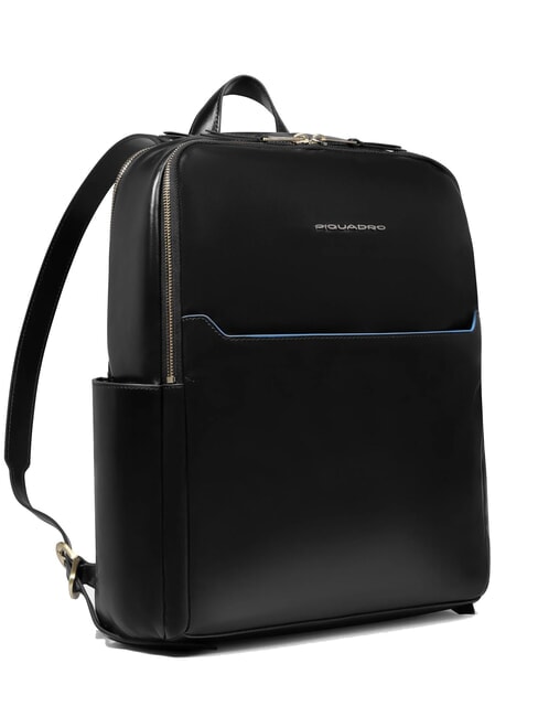 BLUE SQUARE  14-Zoll-Laptop-Rucksack aus Leder Schwarz - PC-Rucks&auml;cke