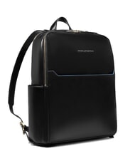 PIQUADRO BLUE SQUARE  14-Zoll-Laptop-Rucksack aus Leder Schwarz - PC-Rucks&auml;cke - 2