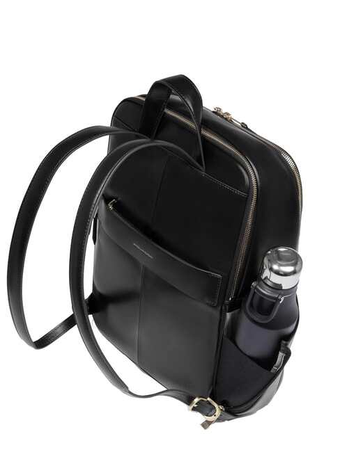 BLUE SQUARE  14-Zoll-Laptop-Rucksack aus Leder Schwarz - PC-Rucks&auml;cke