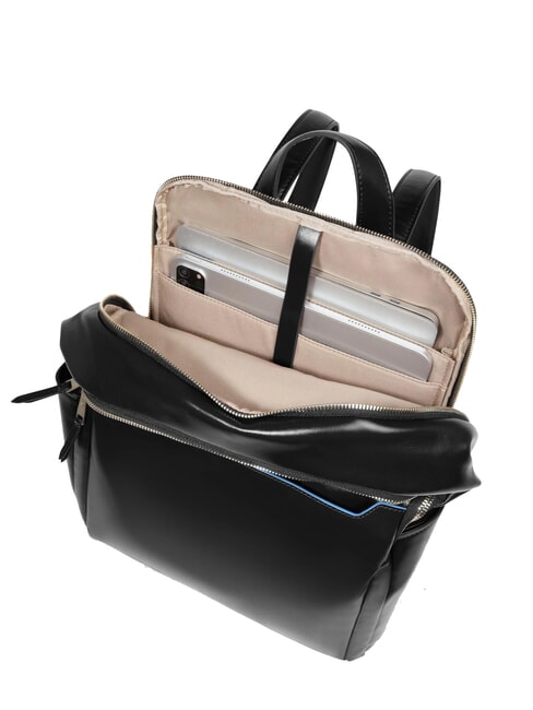 BLUE SQUARE  14-Zoll-Laptop-Rucksack aus Leder Schwarz - PC-Rucks&auml;cke
