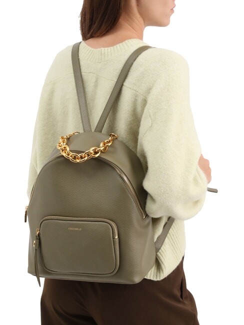 FENIX Mittelgro&szlig;er Lederrucksack Lorbeergr&uuml;n - Damentaschen