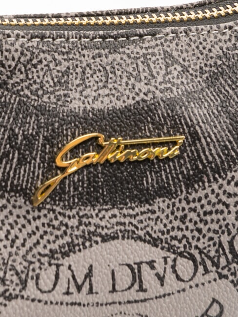 PLANETARIUM Halbmondf&ouml;rmige Hobo-Tasche mit Schultergurt monochrom hellgrau/schwarz - Damentaschen