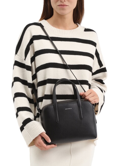 SWAP Umh&auml;ngetasche aus Leder mit Schultergurt Schwarz - Damentaschen