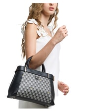 GUESS G WAVE 2 Handtasche mit Jetset-Logo-Print schwarzes Logo - Damentaschen - 5