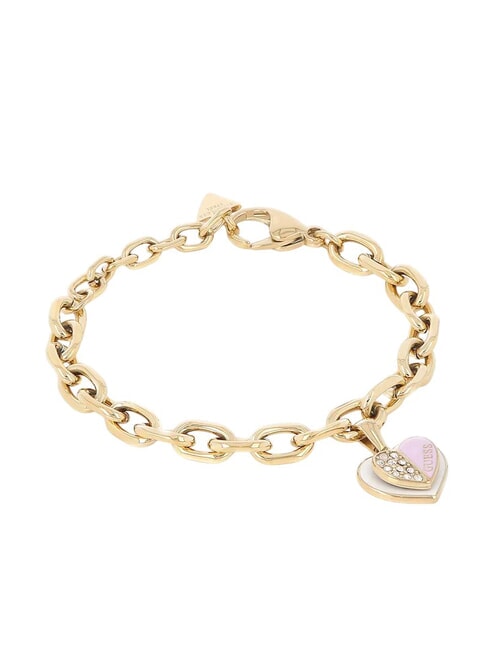 LOVELY GUESS Armband mit Herzanh&auml;nger Gelbgold/Flieder - Armb&auml;nder
