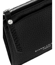 GIANNI CHIARINI GRAIN Flache Lederbrieftasche mit Rei&szlig;verschluss Schwarz - Brieftaschen Damen - 4