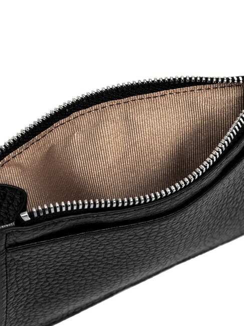 GRAIN Flache Lederbrieftasche mit Rei&szlig;verschluss Schwarz - Brieftaschen Damen