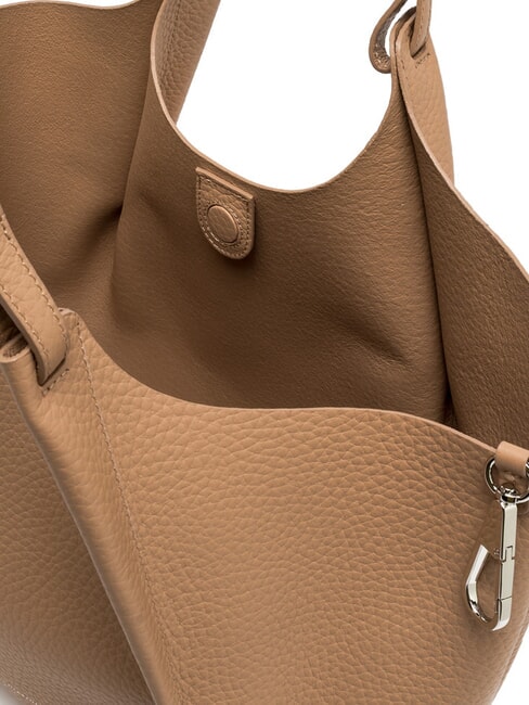 DUA Gro&szlig;e Umh&auml;ngetasche aus Leder Ton - Damentaschen