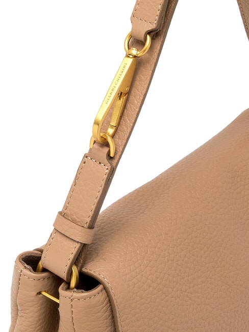 CECILE Schultertasche aus geh&auml;mmertem Leder Ton - Damentaschen