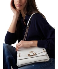 GUESS SILVYE Wandelbare Tasche mit Krokodil-Print Wei&szlig; - Damentaschen - 4