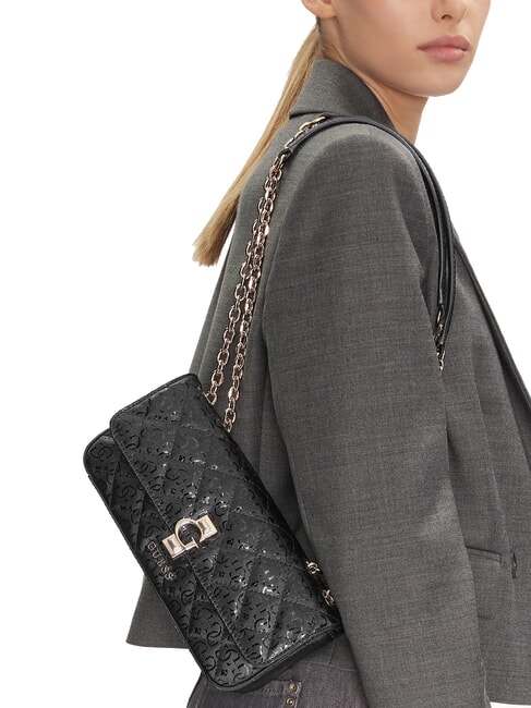 BESSEY Wandelbare Tasche mit Klappe SCHWARZ - Damentaschen