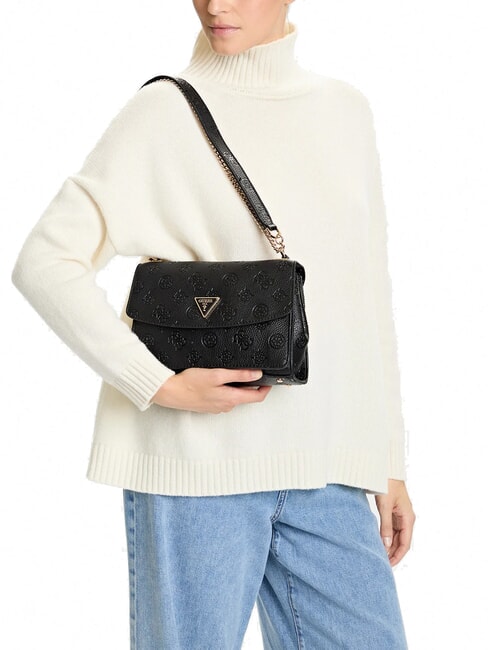 CRESIDIA II Umh&auml;ngetasche mit &Uuml;berschlag schwarzes Logo - Damentaschen