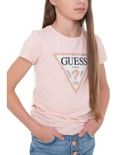 GUESS KIDS Kurzarm-T-Shirt mit Strasssteinen s&uuml;&szlig;es Rosa - Kinder-T-Shirt - 4