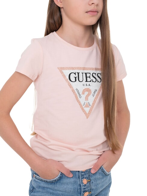KIDS Kurzarm-T-Shirt mit Strasssteinen s&uuml;&szlig;es Rosa - Kinder-T-Shirt