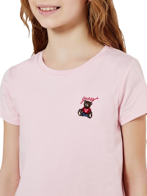 KIDS Kurzarm-T-Shirt mit Teddyb&auml;r Zuckerwatte rosa - Kinder-T-Shirt