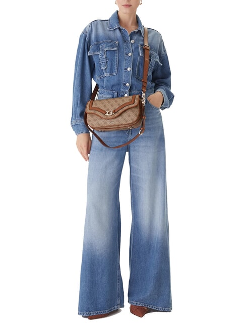 DEA Umh&auml;ngetasche mit &Uuml;berschlag MILCH-LOGO - Damentaschen