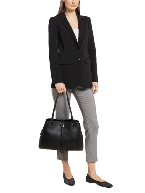 CHARA Umh&auml;ngetasche aus Leder Schwarz - Damentaschen