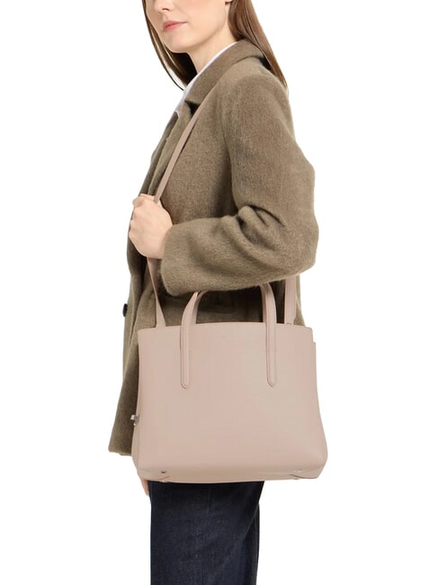 SWAP Tote Bag aus geh&auml;mmertem Leder Puderrosa - Damentaschen